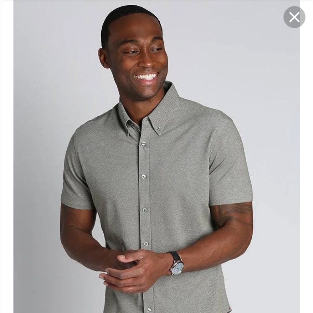 JACHS NY - K032-248 - KC3: Olive Stretch Knit Oxford Short Sleeve Shirt 3XL